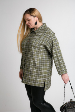 Рубашка свободного кроя из текстиля и шерсти, демисезон Avenue 0334 - фото 4