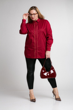 Оверсайз рубашка с кружевом и разрезами, демисезон Avenue 0332 - фото 5