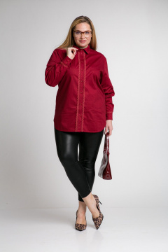 Оверсайз рубашка с кружевом и разрезами, демисезон Avenue 0332 - фото 4