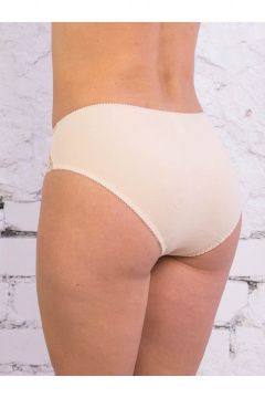 Трусы средней посадки с кружевным декором из хлопка Frank&Co 20338 бежевый - фото 5