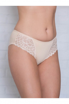 Трусы средней посадки с кружевным декором из хлопка Frank&Co 20338 бежевый - фото 1