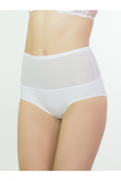 Утягивающие хлопковые трусы больших размеров из сетки Frank&Co 20142 белый - фото 1