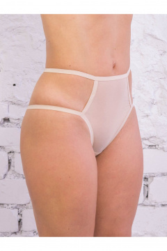 Трусы из эластичной прозрачной сетки с регулируемыми тесемками Frank&Co 21352 бежевый - фото 1