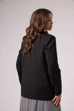 Жакет прямой стильный деловой из текстиля Панда 121333w черный - фото 4
