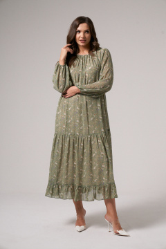 Платье женское нарядное из текстиля Панда 127683w зеленый - фото 1