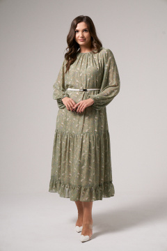 Платье женское нарядное из текстиля Панда 127683w зеленый - фото 3