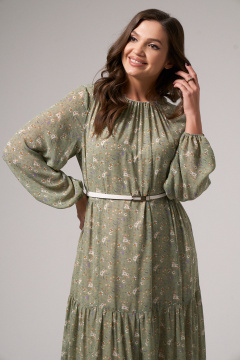 Платье женское нарядное из текстиля Панда 127683w зеленый - фото 4