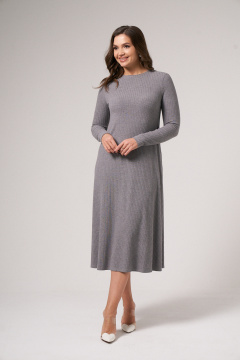 Платье трапеция из трикотажа для демисезона Панда 128787w серый - фото 1