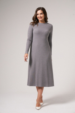 Платье трапеция из трикотажа для демисезона Панда 128787w серый - фото 2