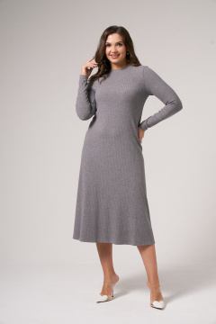 Платье трапеция из трикотажа для демисезона Панда 128787w серый - фото 3