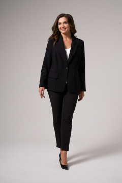 Жакет черный деловой из текстиля Панда 150630w черный - фото 2