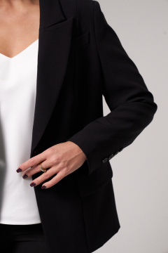 Жакет черный деловой из текстиля Панда 150630w черный - фото 5