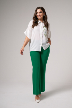 Зеленые брюки из текстиля с прорезными карманами Панда 156260w зеленый - фото 2