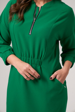 Платье из поливискозной ткани с прорезными карманами Панда 160781w зеленый - фото 3