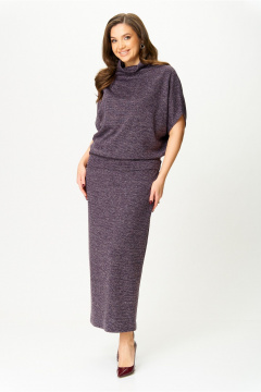 Бежевый жакет из буклированного трикотажа и прямая юбка AXXA 26152 А - фото 3