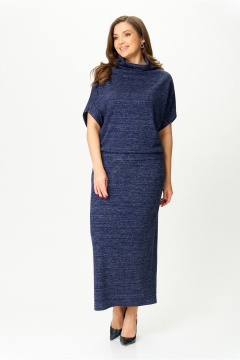 Комбинированный стильный костюм блузы и юбки из трикотажа AXXA 26152 В - фото 4