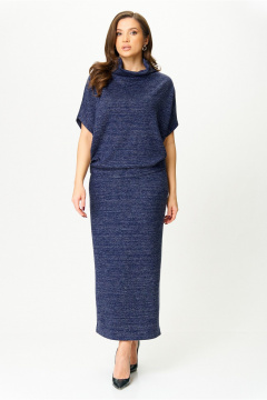 Комбинированный стильный костюм блузы и юбки из трикотажа AXXA 26152 В - фото 2
