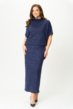 Комбинированный стильный костюм блузы и юбки из трикотажа AXXA 26152 В - фото 3