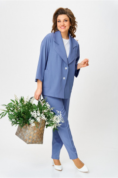 Брюки и жакет из текстиля с свободным кроем Danaida 2240 деним - фото 1