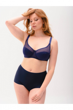 Гладкие хлопковые шорты трусы на каждый день Frank&Co 21757 синий - фото 1