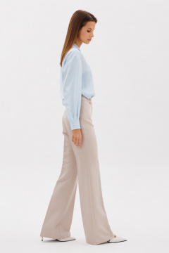 Брюки расклешенные с высокой посадкой из костюмной ткани THE NAME 2272 бежевый - фото 5