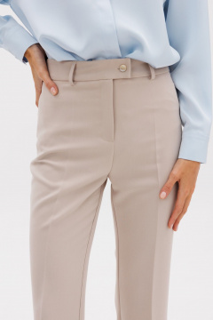 Брюки расклешенные с высокой посадкой из костюмной ткани THE NAME 2272 бежевый - фото 3