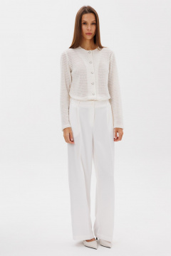 Молочный кардиган из трикотажа с металлическими пуговицами THE NAME 2373 молочный - фото 5