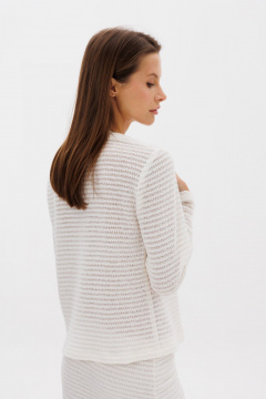 Молочный кардиган из трикотажа с металлическими пуговицами THE NAME 2373 молочный - фото 3