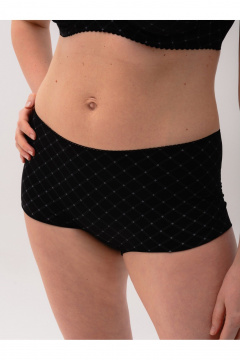 Трусы шорты из гладкой микрофибры с хлопковой ластовицей Frank&Co 25257 черный - фото 1