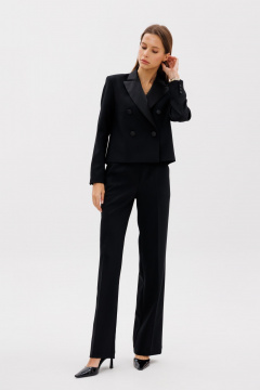 Деловой комплект жакета и брюк из текстиля с атласными деталями THE NAME 2377 - фото 2