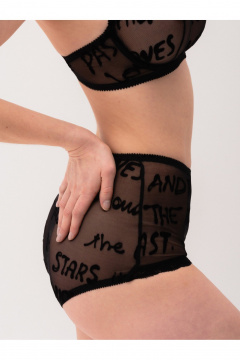 Высокие сетчатые трусы с кружевной отделкой Frank&Co 21262 черный - фото 5