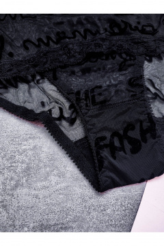 Высокие сетчатые трусы с кружевной отделкой Frank&Co 21262 черный - фото 2