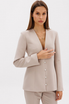 Жакет прилегающего силуэта с глубоким V-вырезом из текстиля THE NAME 2382 - фото 3