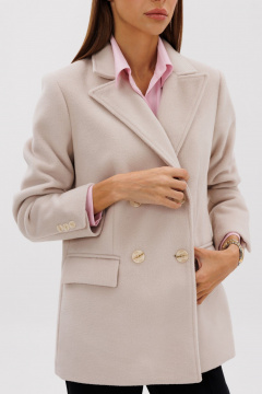 Пальтовый жакет-пиджак в бежевом цвете на кнопках THE NAME 2339 бежевый - фото 2