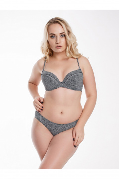 Купальник белый/черный с формованой чашкой и плавками Frank&Co 41210 черный_белый - фото 1