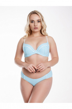 Купальник белый/синий с формованой чашкой и ремешками Frank&Co 41710 синий_белый - фото 2