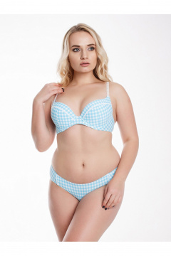 Купальник белый/синий с формованой чашкой и ремешками Frank&Co 41710 синий_белый - фото 1