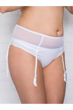 Белый пояс для чулок из турсетки Frank&Co 51103 - фото 3