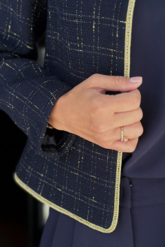 Синее платье с рельефами и застежкой на кнопки для каждый день Urs 24-362-1 синий - фото 5