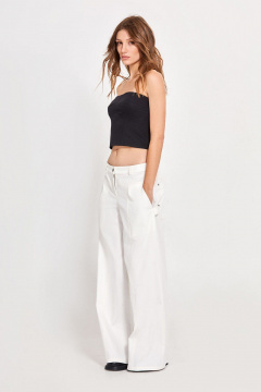 Черный топ из джинса с корсетными косточками Rivoli 2372.3 - фото 2