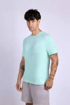 Майка свободная из хлопка с эластаном для мужчин Verally 621-1 лазурный - фото 3