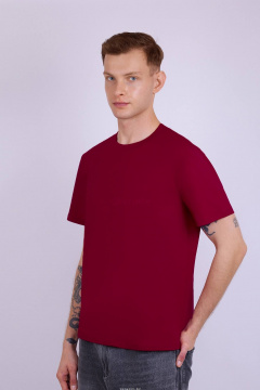 Майка свободная из хлопка с эластаном для мужчин Verally 621-1 бордо - фото 3