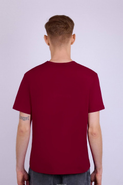 Майка свободная из хлопка с эластаном для мужчин Verally 621-1 бордо - фото 2