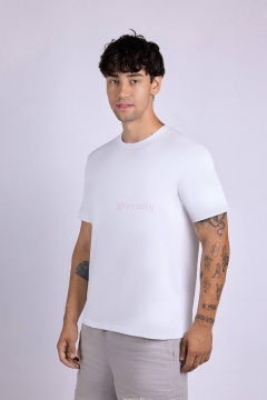 Майка свободная из хлопка с эластаном для мужчин Verally 621-1 белый - фото 3