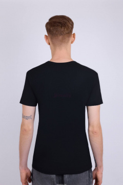 Майка приталенная из хлопка с эластаном для мужчин Verally 620-1 черный - фото 2