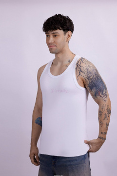 Майка из трикотажа с хлопком в белом цвете Verally 600-1 белый - фото 3