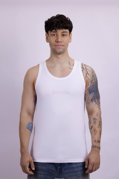 Майка из трикотажа с хлопком в белом цвете Verally 600-1 белый - фото 1