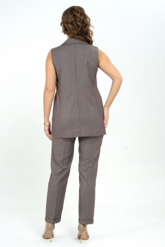 Деловой костюм из текстиля коричневого цвета в классическом стиле Пинск-Стиль 161 коричневый - фото 3