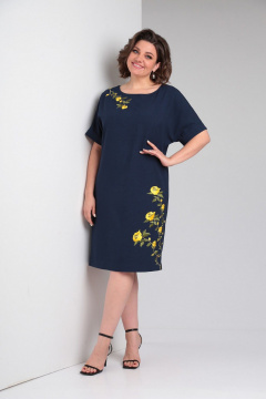 Платье LadisLine 1554 синий - фото 4