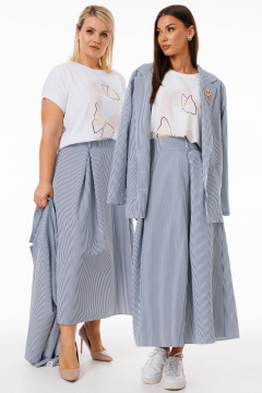 Футболка белая с рукавом летучая мышь цифровой принт Kivviwear 4072.26 - фото 3